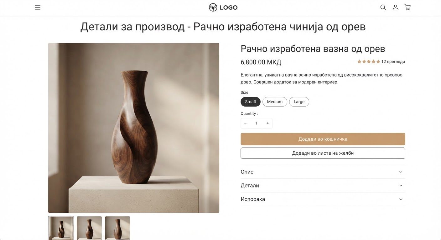 Вазна од ореово дрво
